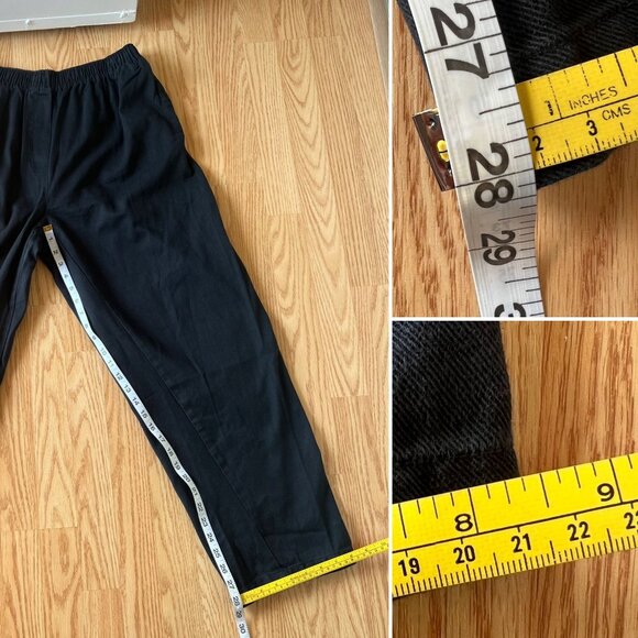 Woman Within Black Size 16W Classic Fit Pants Elastic Waist Pull On Side Pockets - Picture 5 of 8